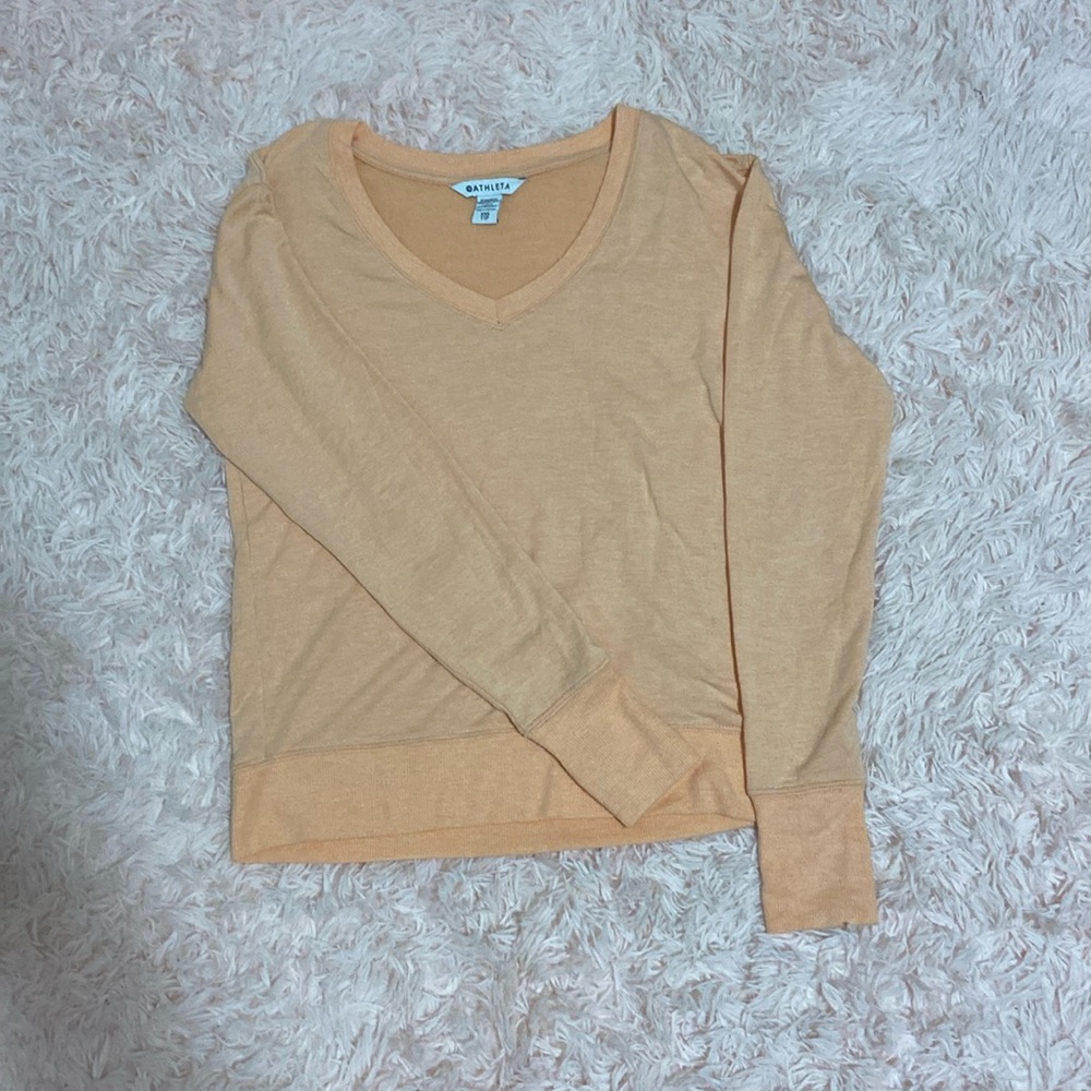 Athleta orange cream sweater